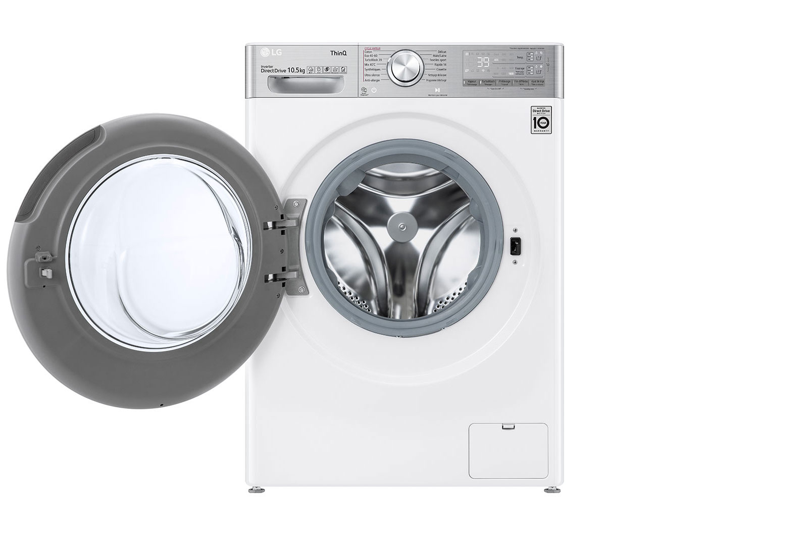 LG Lave-linge 10.5 kg - 68L | AI Direct Drive™ | Dosage automatique | Moteur Direct Drive™ garanti 10 ans, LG F16V92WSTA