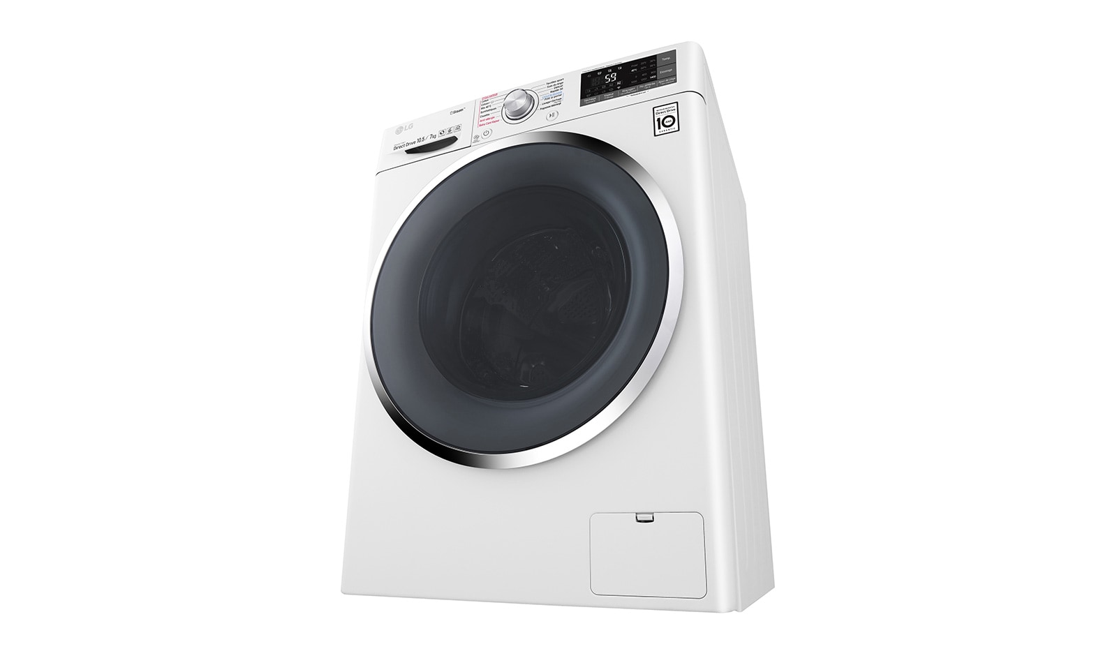 LG Lavante-séchante 10,5/7 KG | TrueSteam™ | EcoHybrid | 6 Motion Direct Drive™ | Wi-Fi | Smart Diagnosis™ | Moteur Direct Drive™ garanti 10 ans, LG F174J82WRH