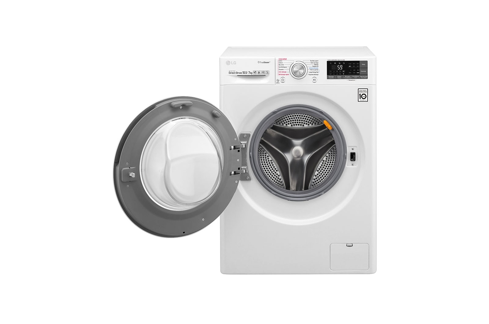 LG Lave-linge séchant 10,5/7 KG | TrueSteam™ | EcoHybrid  | Wi-Fi | 6 Motion Direct Drive™ | Smart Diagnosis™ | Moteur Direct Drive™ garanti 10 ans | Compatible TWINWashTM Mini, LG F174J82WRHT