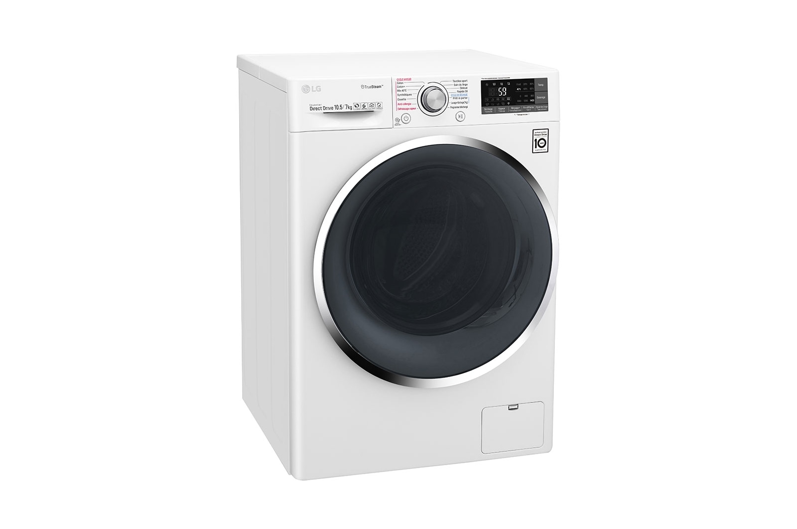 LG Lave-linge séchant 10,5/7 KG | TrueSteam™ | EcoHybrid  | Wi-Fi | 6 Motion Direct Drive™ | Smart Diagnosis™ | Moteur Direct Drive™ garanti 10 ans | Compatible TWINWashTM Mini, LG F174J82WRHT