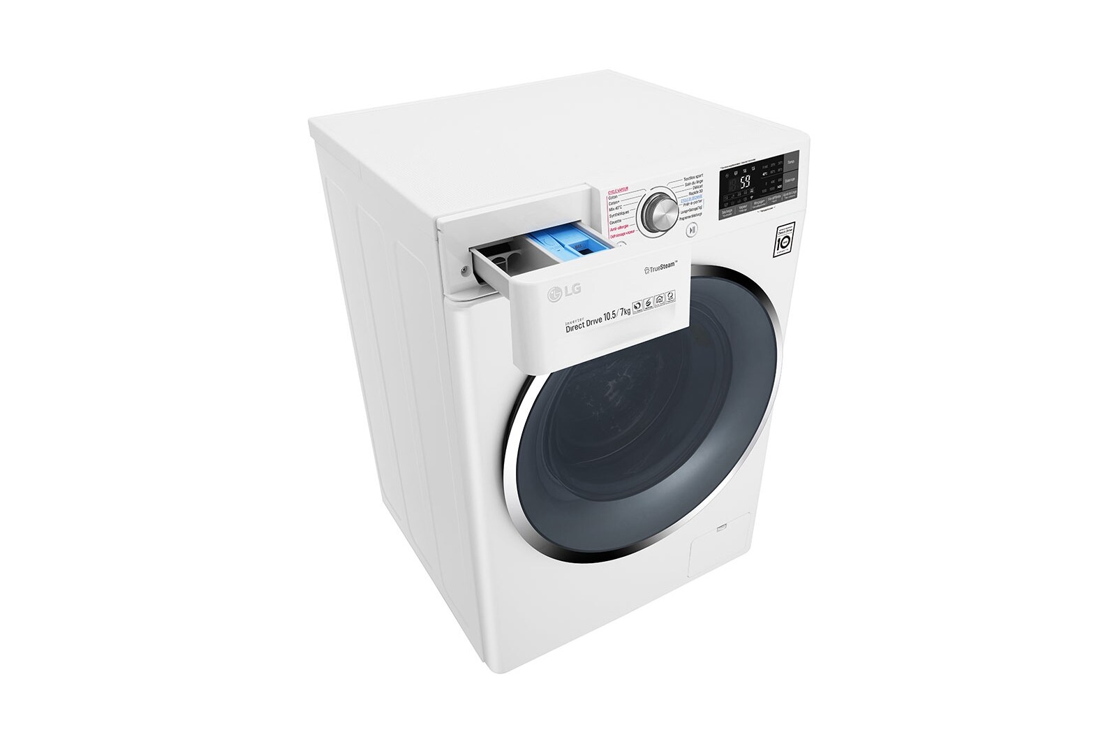 LG Lave-linge séchant 10,5/7 KG | TrueSteam™ | EcoHybrid  | Wi-Fi | 6 Motion Direct Drive™ | Smart Diagnosis™ | Moteur Direct Drive™ garanti 10 ans | Compatible TWINWashTM Mini, LG F174J82WRHT