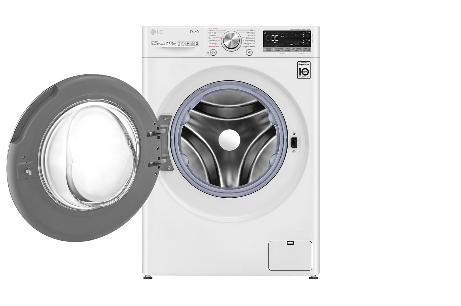 LG Lavante-séchante 10.5/ 7 kg - 68L | AI Direct Drive™ | Moteur Direct Drive™ garanti 10 ans, LG F174V71WSTA