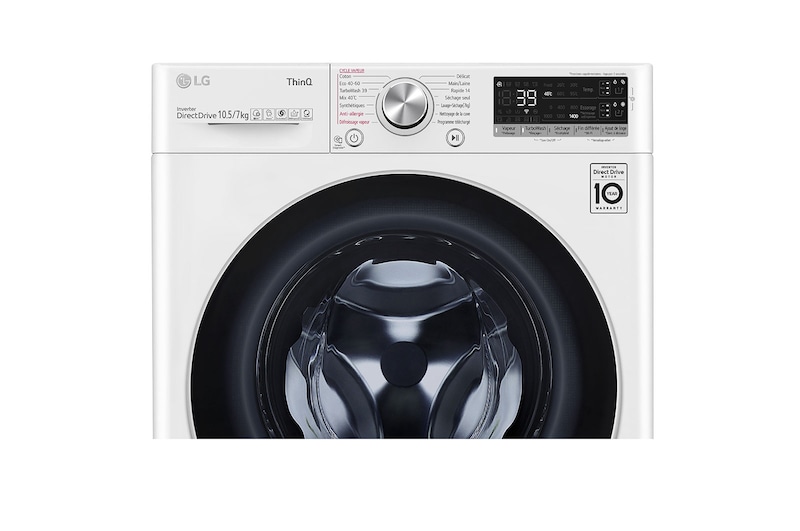 LG Lavante-séchante 10.5/ 7 kg - 68L | AI Direct Drive™ | Moteur Direct Drive™ garanti 10 ans, LG F174V71WSTA