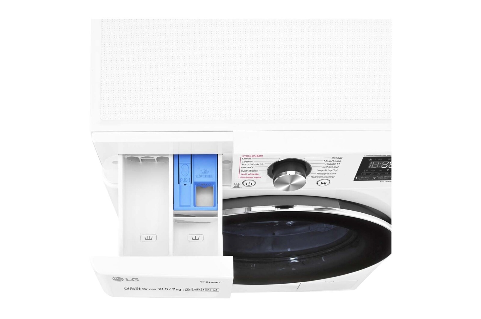 LG Lavante-séchante 10.5/7 KG - 68L  | 6 Motion Direct Drive™ | Moteur Direct Drive™ garanti 10 ans |  TurboWash™ 360 | AIDD | Steam +| 48/71dB | A, LG F174V92WRH