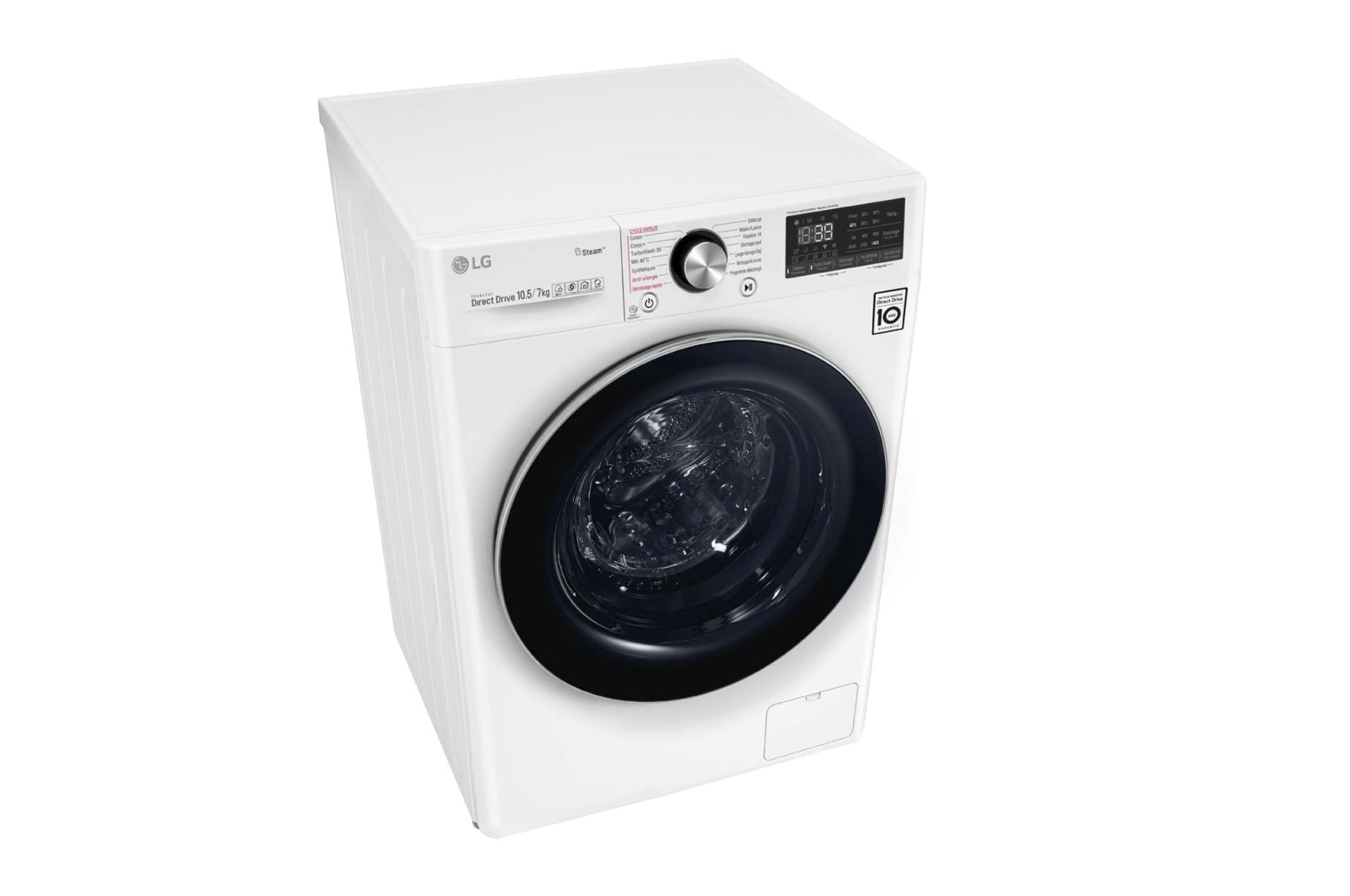 LG Lavante-séchante 10.5/7 KG - 68L  | 6 Motion Direct Drive™ | Moteur Direct Drive™ garanti 10 ans |  TurboWash™ 360 | AIDD | Steam +| 48/71dB | A, LG F174V92WRH