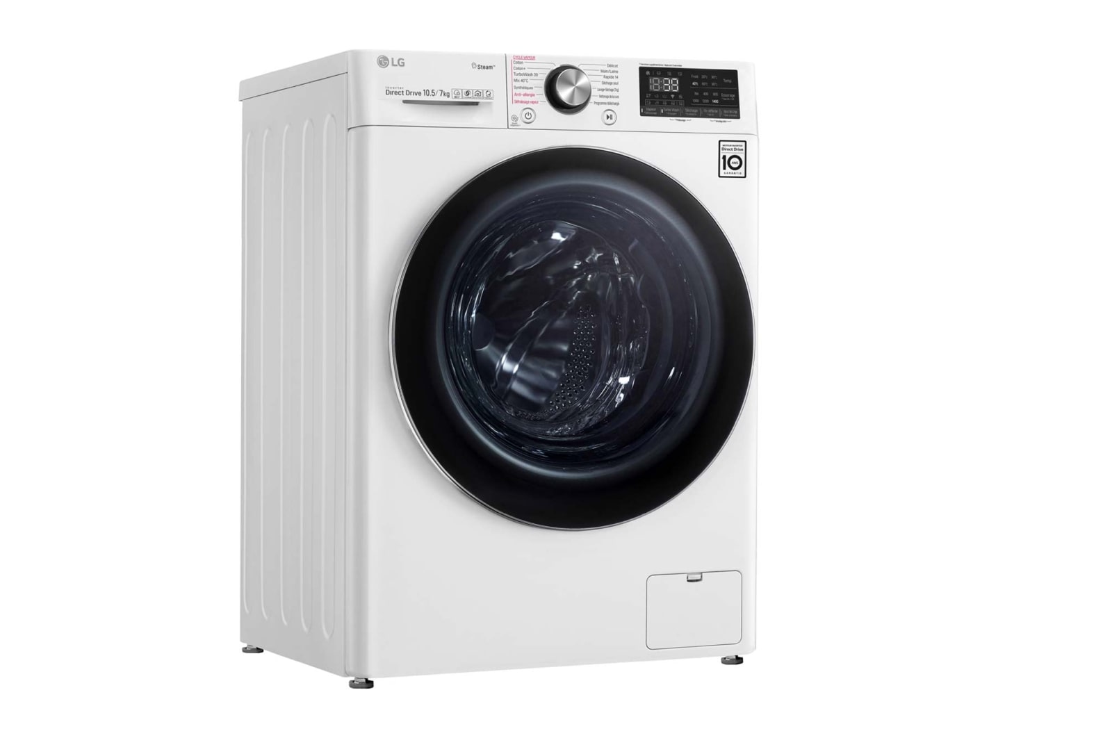 LG Lavante-séchante 10.5/7 KG - 68L  | 6 Motion Direct Drive™ | Moteur Direct Drive™ garanti 10 ans |  TurboWash™ 360 | AIDD | Steam +| 48/71dB | A, LG F174V92WRH