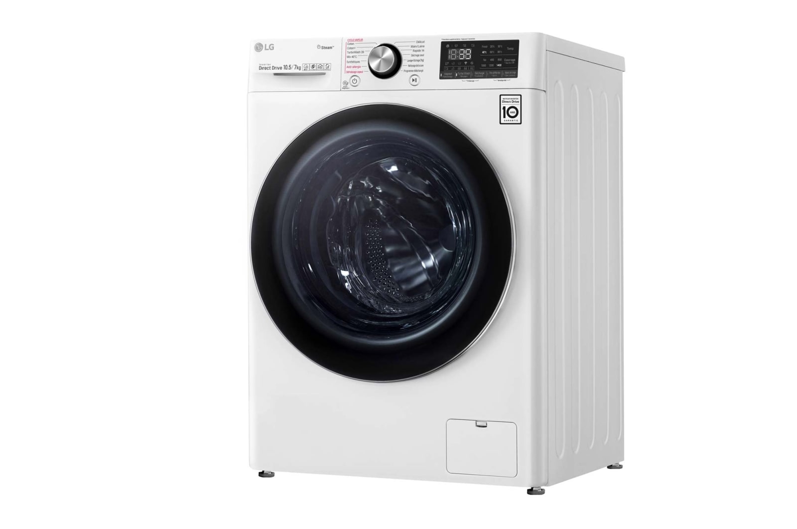 LG Lavante-séchante 10.5/7 KG - 68L  | 6 Motion Direct Drive™ | Moteur Direct Drive™ garanti 10 ans |  TurboWash™ 360 | AIDD | Steam +| 48/71dB | A, LG F174V92WRH