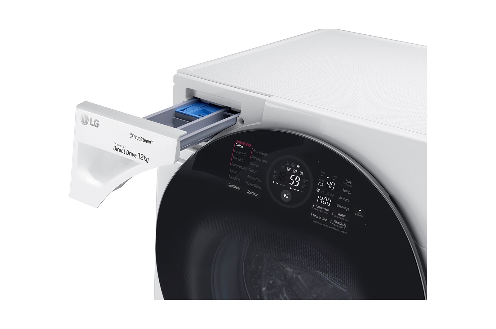 LG Lave-linge 12 KG | TrueSteam™  | TurboWash™ | Wi-Fi | 6 Motion Direct Drive™ | A+++(-60%) | Smart Diagnosis™ | Moteur Direct Drive™ garanti 10 ans, LG F24G1GWHS