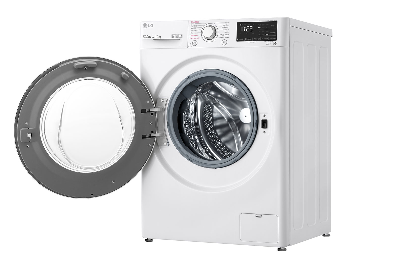 LG Lave-linge 12 kg - 81L | Moteur AI Direct Drive™ garanti 10 ans | Steam™, LG F24V30WHS