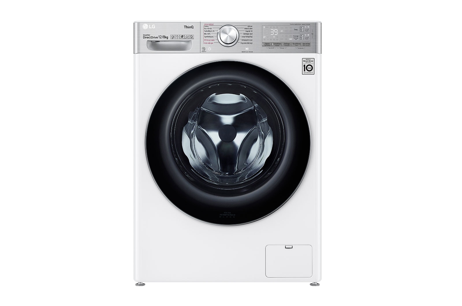 Vue avant de Lavante-séchante 12/8kg kg - 81L | AI Direct Drive™ | Dosage automatique | Moteur Direct Drive™ garanti 10 ans LG F284V92WSTA