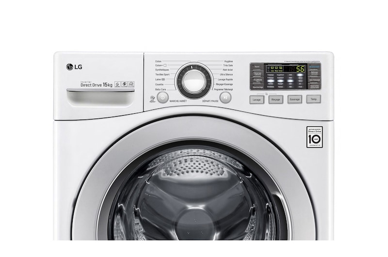 LG Lave-linge 15 KG | TurboWash™ | Wi-Fi | 6 Motion Direct Drive™ | A++ | Smart Diagnosis™ | Moteur Direct Drive™ garanti 10 ans, LG F51K24WH