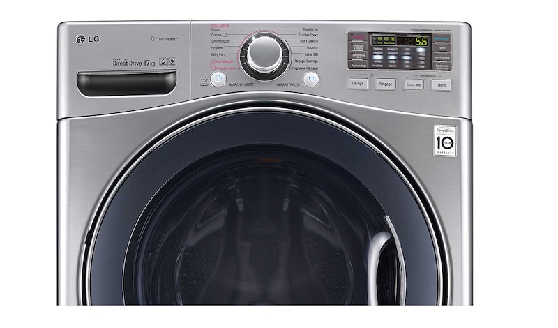 LG Lave-linge 17 KG | TrueSteam™ | TurboWash™ | Wi-Fi | 6 Motion Direct Drive™ | A++ | Smart Diagnosis™ | Moteur Direct Drive™ garanti 10 ans , LG F71K22IXS