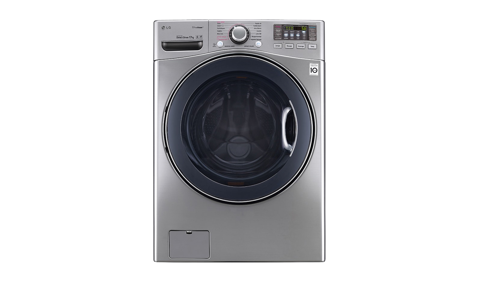 Vue avant de Lave-linge 17 KG | TrueSteam™ | TurboWash™ | Wi-Fi | 6 Motion Direct Drive™ | A&#43;&#43; | Smart Diagnosis™ | Moteur Direct Drive™ garanti 10 ans  LG F71K22IXS