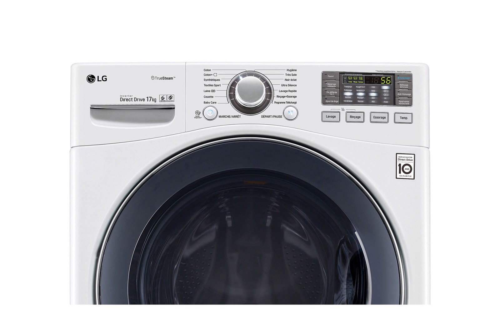 LG Lave-linge 17 KG | TurboWash™ | Wi-Fi | 6 Motion Direct Drive™ | A++ | Smart Diagnosis™ | Moteur Direct Drive™ garanti 10 ans , LG F71K22WH