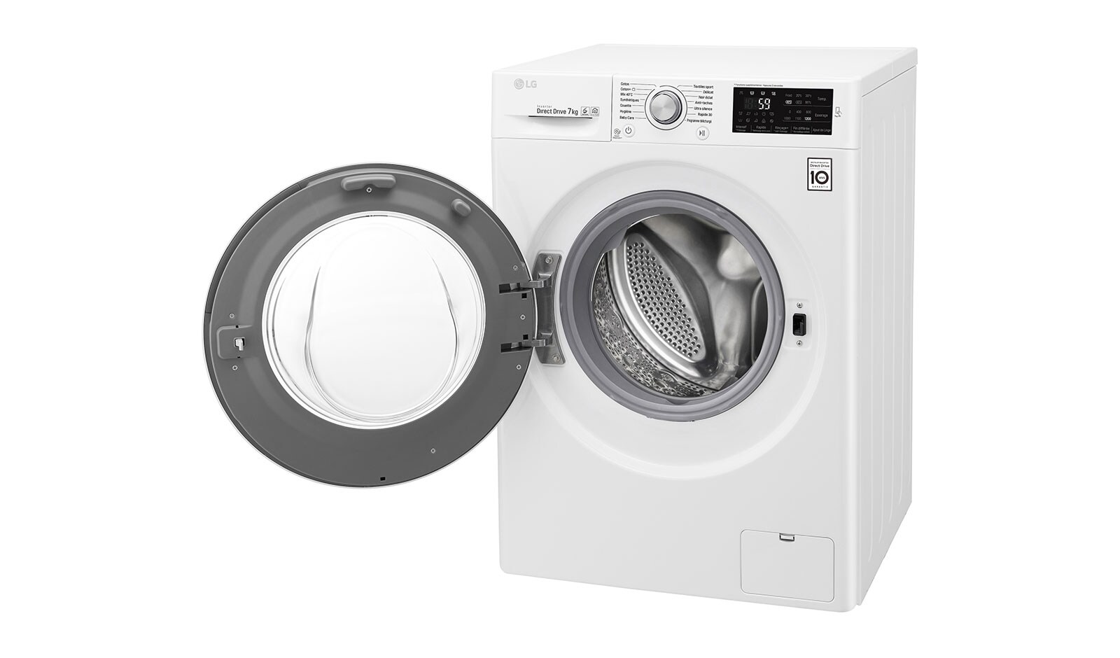 LG Lave-linge 7 KG | 6 Motion Direct Drive™ | Smart Diagnosis™ | Moteur Direct Drive™ garanti 10 ans, LG F72J54WH