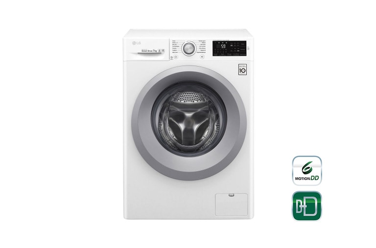 Vue avant de Lave-linge 7 KG | 6 Motion Direct Drive™ | Smart Diagnosis™ | Moteur Direct Drive™ garanti 10 ans LG F72J54WH