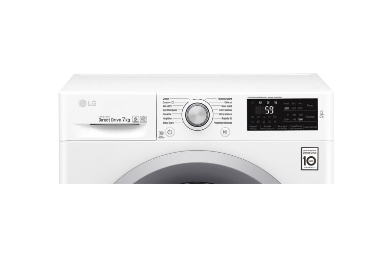 LG Lave-linge 7 KG | 6 Motion Direct Drive™ | Smart Diagnosis™ | Moteur Direct Drive™ garanti 10 ans, LG F72J54WH