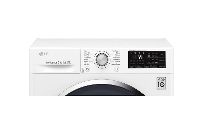 LG Lave-linge 7 KG | Slim 45 cm de profondeur | 6 Motion Direct Drive™ | A+++(-20%) | Smart Diagnosis™, LG F72SJ62WH