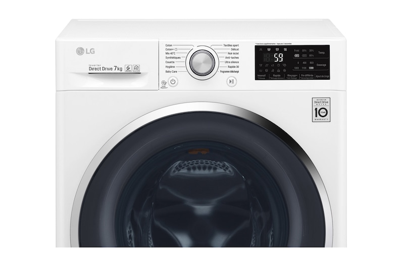 LG Lave-linge 7 KG | Slim 45 cm de profondeur | 6 Motion Direct Drive™ | A+++(-20%) | Smart Diagnosis™, LG F72SJ62WH