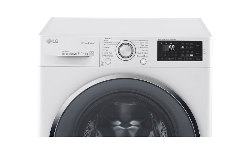 LG Lavante-séchante 7/4KG | 6 Motion™ Direct Drive | Hublot argenté | Smart NFC Tag On, LG F742212WR