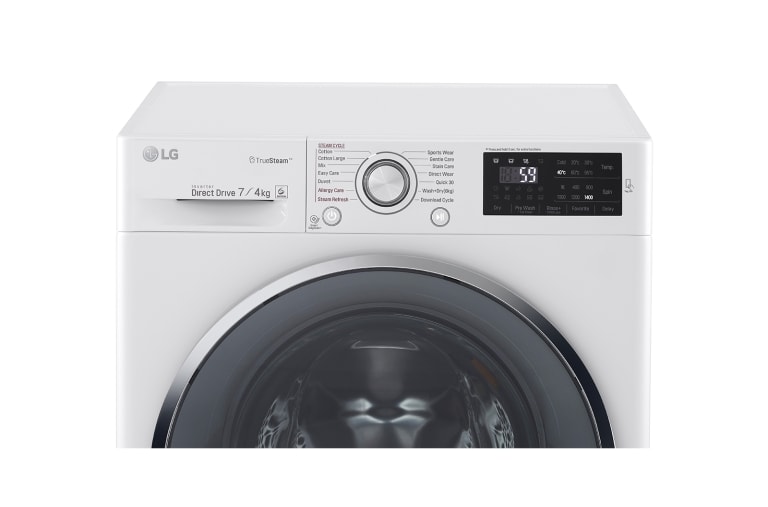LG Lavante-séchante 7/4KG | 6 Motion™ Direct Drive | Hublot argenté | Smart NFC Tag On, LG F742212WR