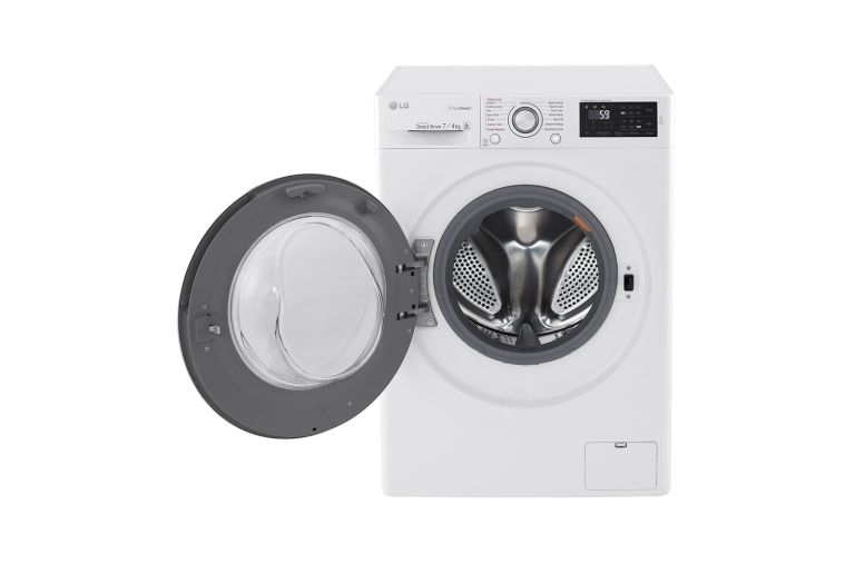 LG Lavante-séchante 7/4KG | 6 Motion™ Direct Drive | Hublot argenté | Smart NFC Tag On, LG F742212WR