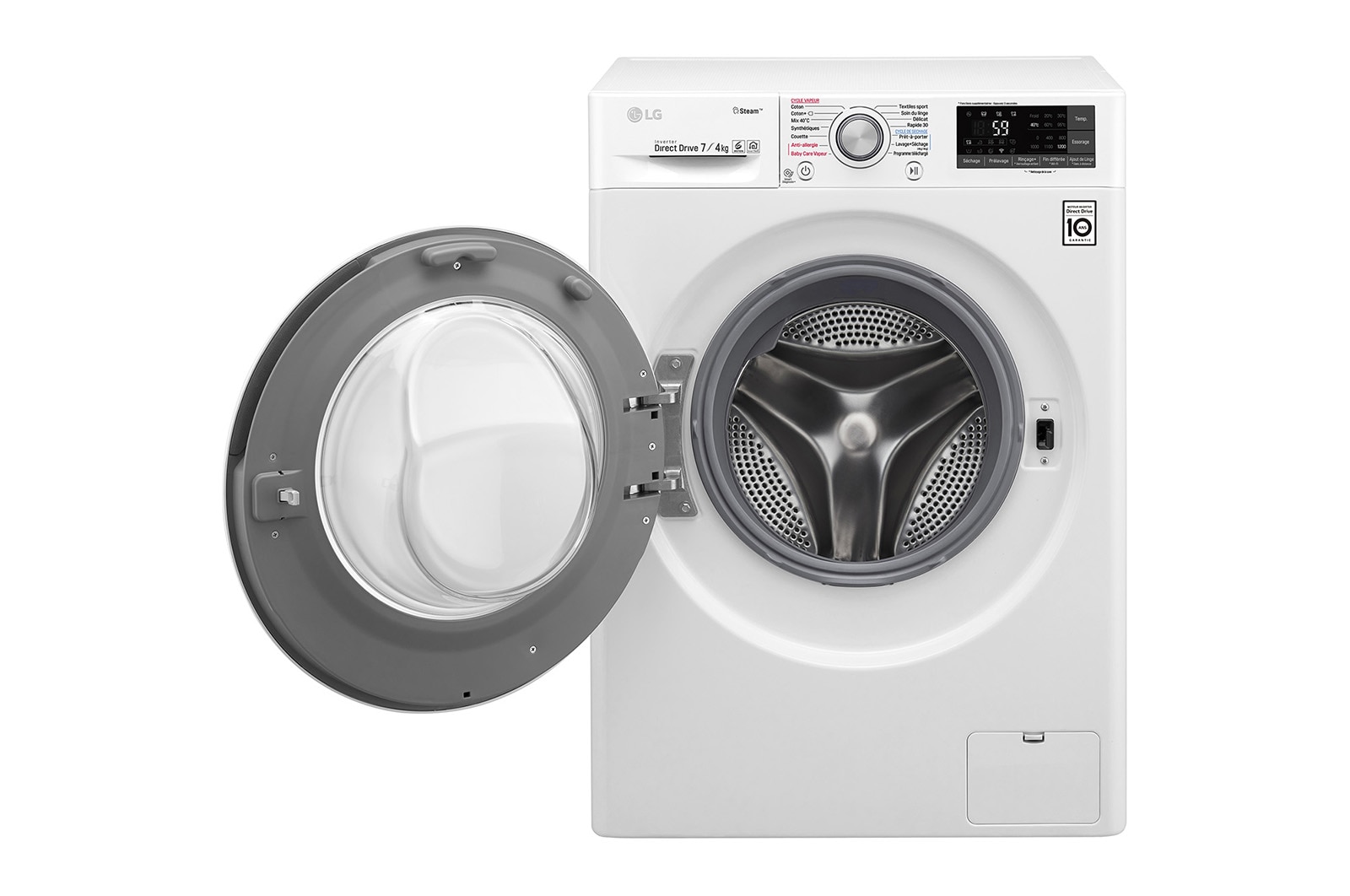 LG Lavante-séchante 7/4 KG | Steam™ | 6 Motion Direct Drive™ | Wi-Fi | Slim 44 cm | Smart Diagnosis™ | Moteur Direct Drive™ garanti 10 ans, LG F742J71WRS