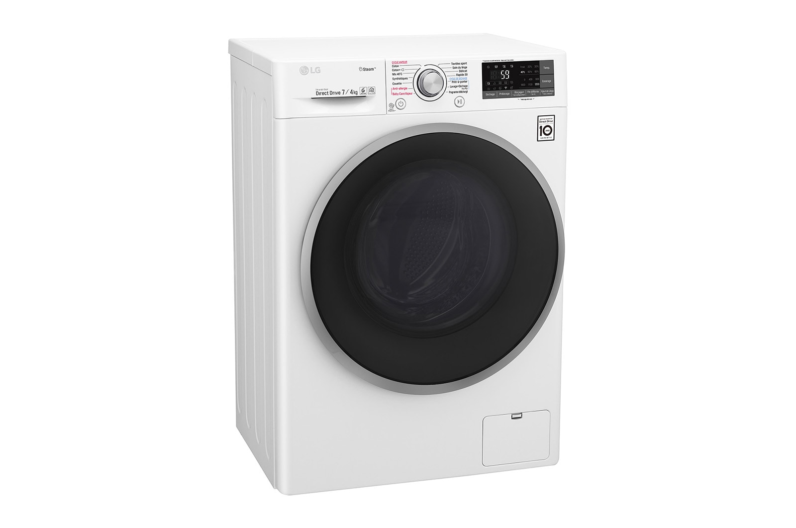 LG Lavante-séchante 7/4 KG | Steam™ | 6 Motion Direct Drive™ | Wi-Fi | Slim 44 cm | Smart Diagnosis™ | Moteur Direct Drive™ garanti 10 ans, LG F742J71WRS