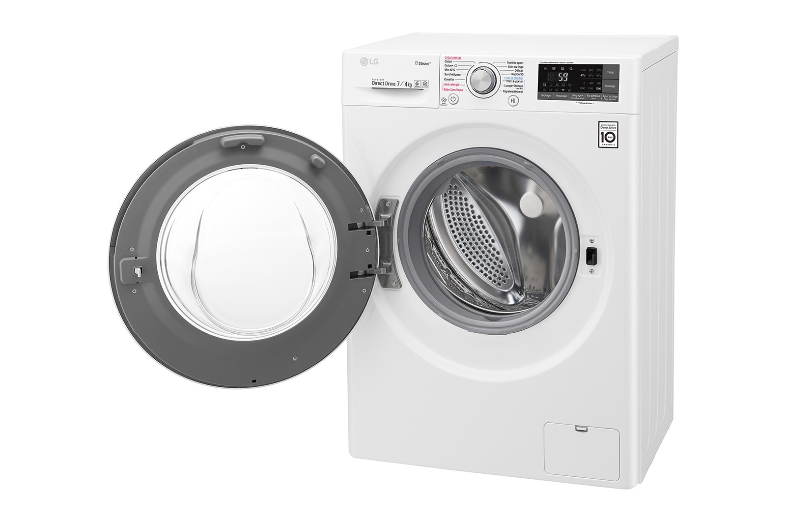 LG Lavante-séchante 7/4 KG | Steam™ | 6 Motion Direct Drive™ | Wi-Fi | Slim 44 cm | Smart Diagnosis™ | Moteur Direct Drive™ garanti 10 ans, LG F742J71WRS