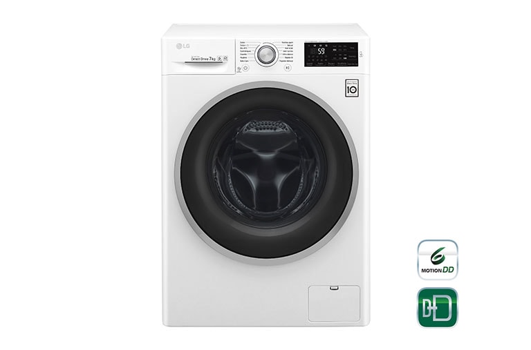 Vue avant de Lave-linge 7 KG | 6 Motion Direct Drive™ | A&#43;&#43;&#43;(-30%) | Smart Diagnosis™ | Moteur Direct Drive™ garanti 10 ans LG F74C41WH