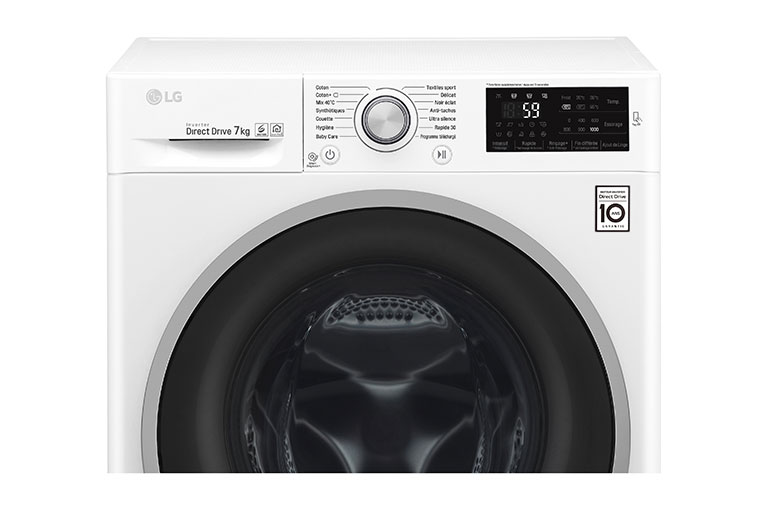 LG Lave-linge 7 KG | 6 Motion Direct Drive™ | A+++(-30%) | Smart Diagnosis™ | Moteur Direct Drive™ garanti 10 ans, LG F74C41WH