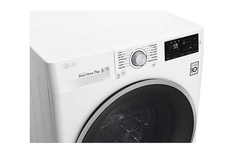 LG Lave-linge 7 KG | 6 Motion Direct Drive™ | A+++(-30%) | Smart Diagnosis™ | Moteur Direct Drive™ garanti 10 ans, LG F74C41WH