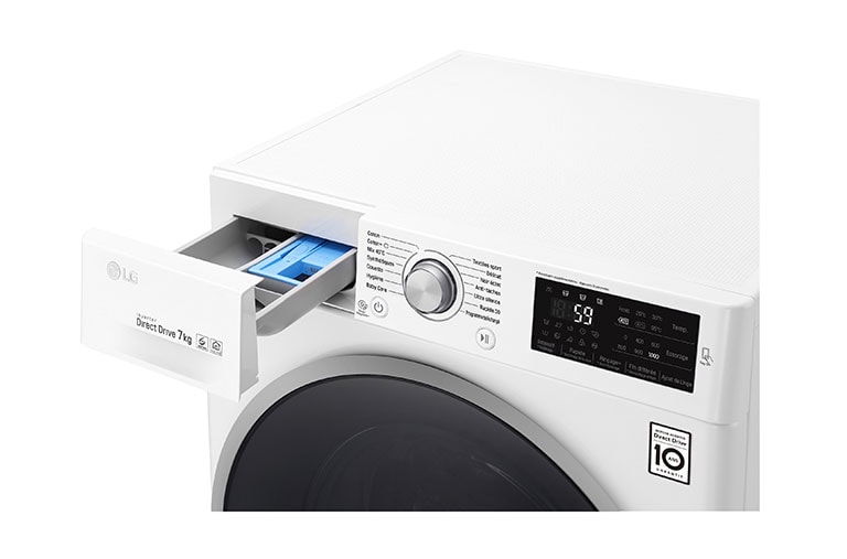 LG Lave-linge 7 KG | 6 Motion Direct Drive™ | A+++(-30%) | Smart Diagnosis™ | Moteur Direct Drive™ garanti 10 ans, LG F74C41WH