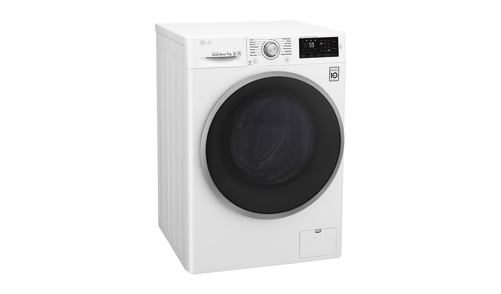 LG Lave-linge 7 KG | 6 Motion Direct Drive™ | A+++(-30%) | Smart Diagnosis™ | Moteur Direct Drive™ garanti 10 ans, LG F74C41WH