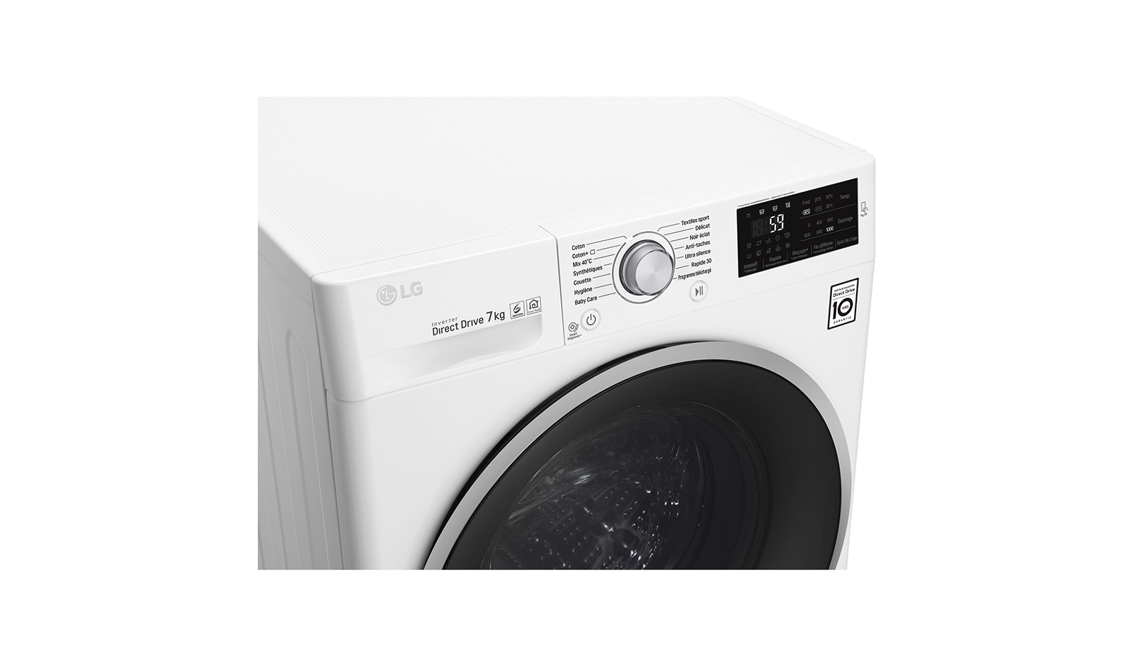LG Lave-linge 7 KG | 6 Motion Direct Drive™ | A+++(-30%) | Smart Diagnosis™ | Moteur Direct Drive™ garanti 10 ans, LG F74C41WH