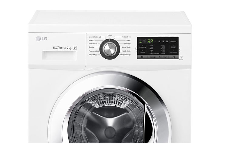 LG Lave-Linge 7KG |1400 tours | 6 Motion Direct Drive™ | Smart Diagnosis™ | Moteur Direct Drive ™ – Garanti 10 ans, LG F74G62WH