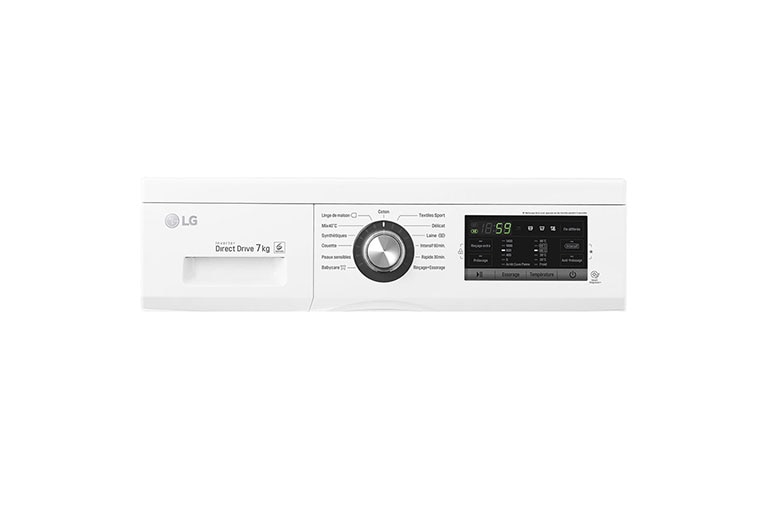 LG Lave-Linge 7KG |1400 tours | 6 Motion Direct Drive™ | Smart Diagnosis™ | Moteur Direct Drive ™ – Garanti 10 ans, LG F74G62WH