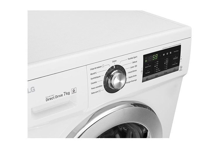 LG Lave-Linge 7KG |1400 tours | 6 Motion Direct Drive™ | Smart Diagnosis™ | Moteur Direct Drive ™ – Garanti 10 ans, LG F74G62WH