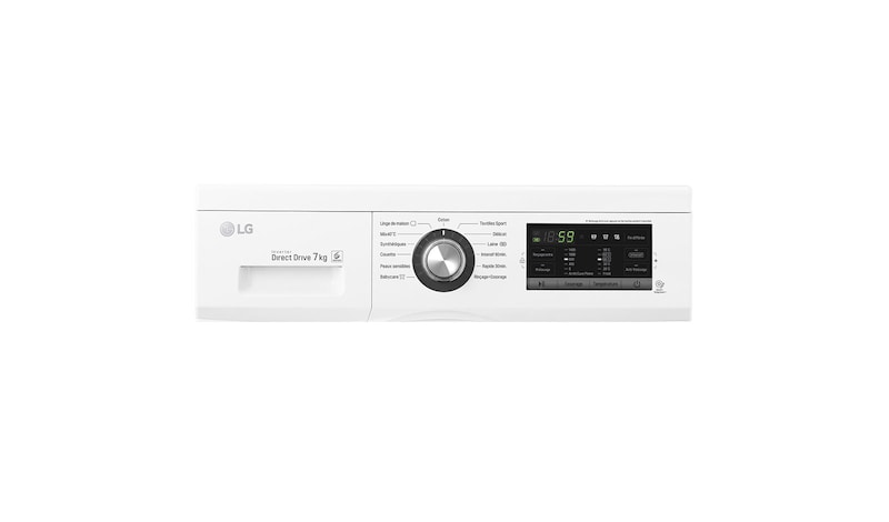 LG Lave-Linge 7KG |1400 tours | 6 Motion Direct Drive™ | Smart Diagnosis™ | Moteur Direct Drive ™ – Garanti 10 ans, LG F74G62WH