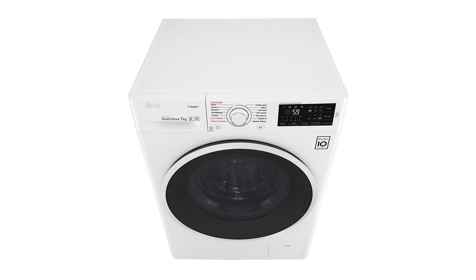 LG Lave-linge 7 KG | 6 Motion Direct Drive™ | A+++(-30%) | Smart Diagnosis™ | Moteur Direct Drive™ garanti 10 ans, LG F74J60SWH