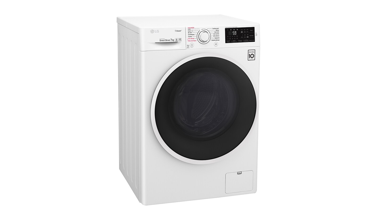 LG Lave-linge 7 KG | 6 Motion Direct Drive™ | A+++(-30%) | Smart Diagnosis™ | Moteur Direct Drive™ garanti 10 ans, LG F74J60SWH