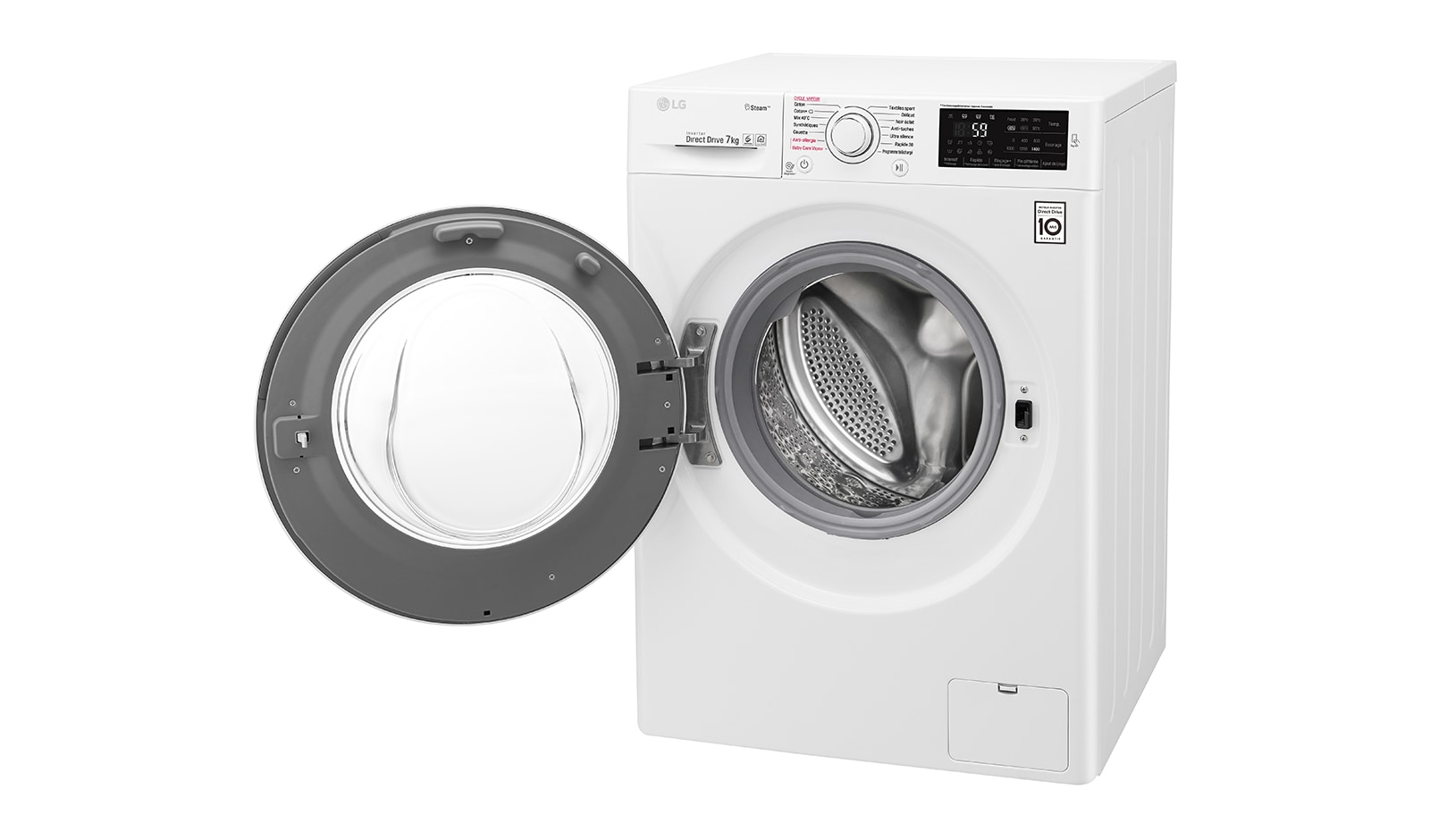 LG Lave-linge 7 KG | 6 Motion Direct Drive™ | A+++(-30%) | Smart Diagnosis™ | Moteur Direct Drive™ garanti 10 ans, LG F74J60SWH