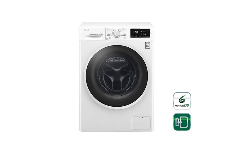 Vue avant de Lave-linge 7 KG | 6 Motion Direct Drive™ | A&#43;&#43;&#43;(-30%) | Smart Diagnosis™ | Moteur Direct Drive™ garanti 10 ans LG F74J60WHW