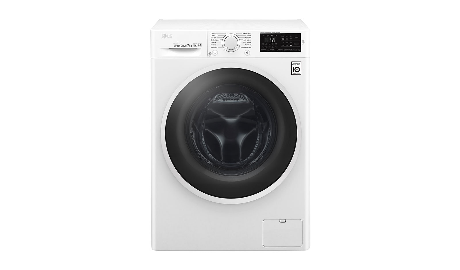 Vue avant de Lave-linge 7 KG | 6 Motion Direct Drive™ | A&#43;&#43;&#43;(-30%) | Smart Diagnosis™ | Moteur Direct Drive™ garanti 10 ans LG F74J60WHW