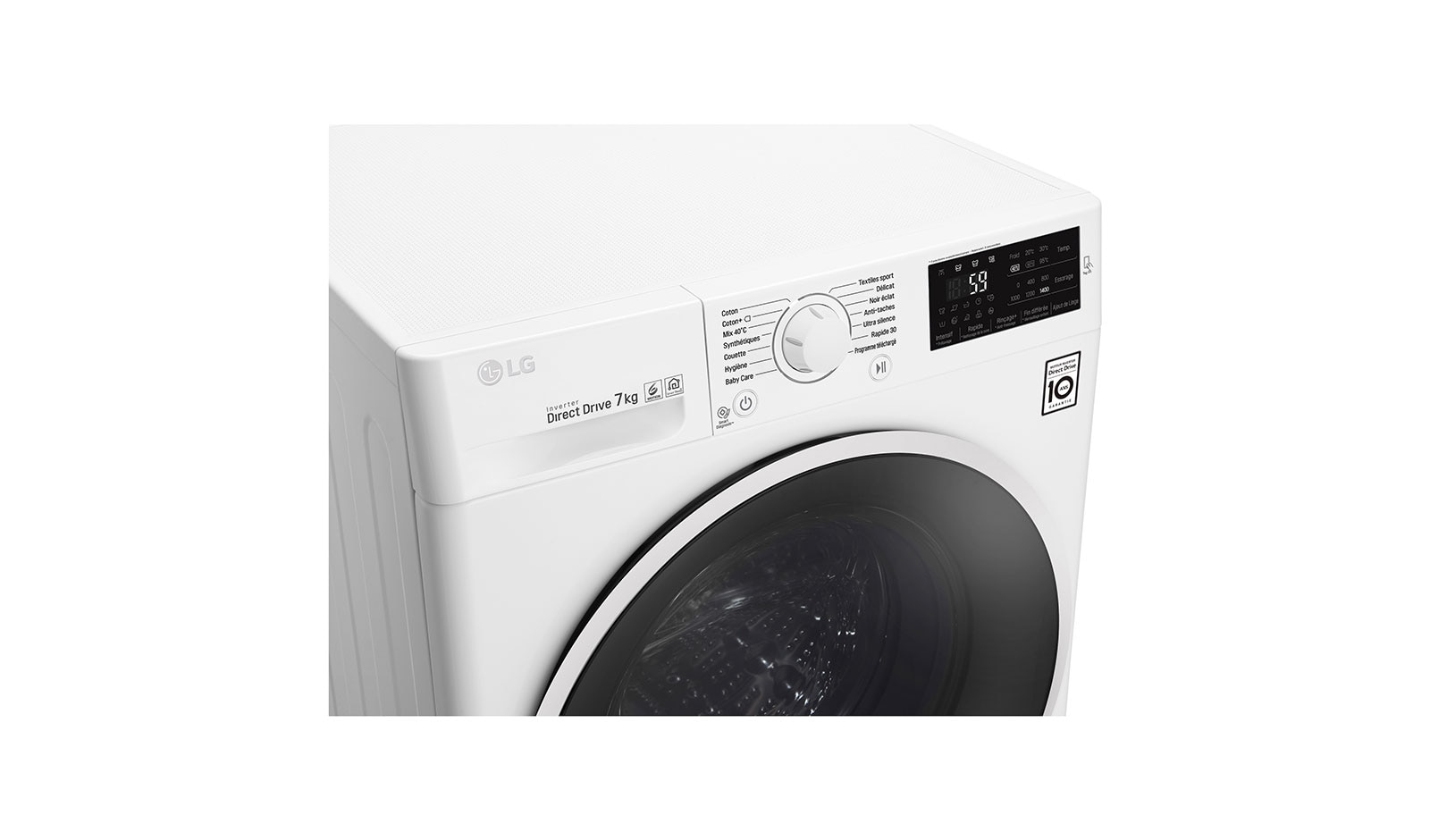 LG Lave-linge 7 KG | 6 Motion Direct Drive™ | A+++(-30%) | Smart Diagnosis™ | Moteur Direct Drive™ garanti 10 ans, LG F74J60WHW