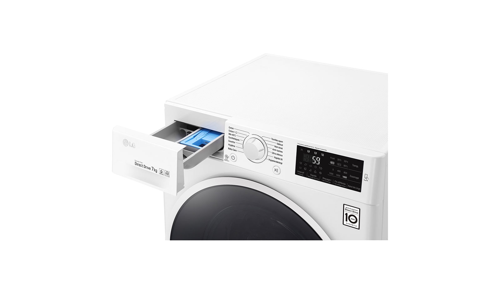 LG Lave-linge 7 KG | 6 Motion Direct Drive™ | A+++(-30%) | Smart Diagnosis™ | Moteur Direct Drive™ garanti 10 ans, LG F74J60WHW