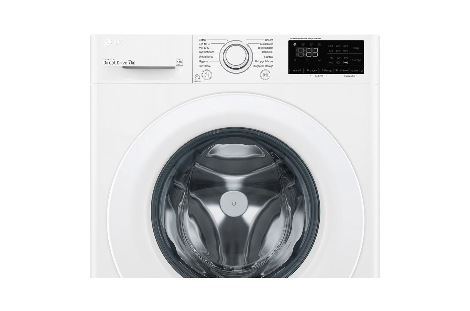 LG Lave-linge 7 KG - 59L | AI Direct Drive™ | Moteur Direct Drive™ garanti 10 ans |  6 Motion™ | 74/55dB | D, LG F74N23WH