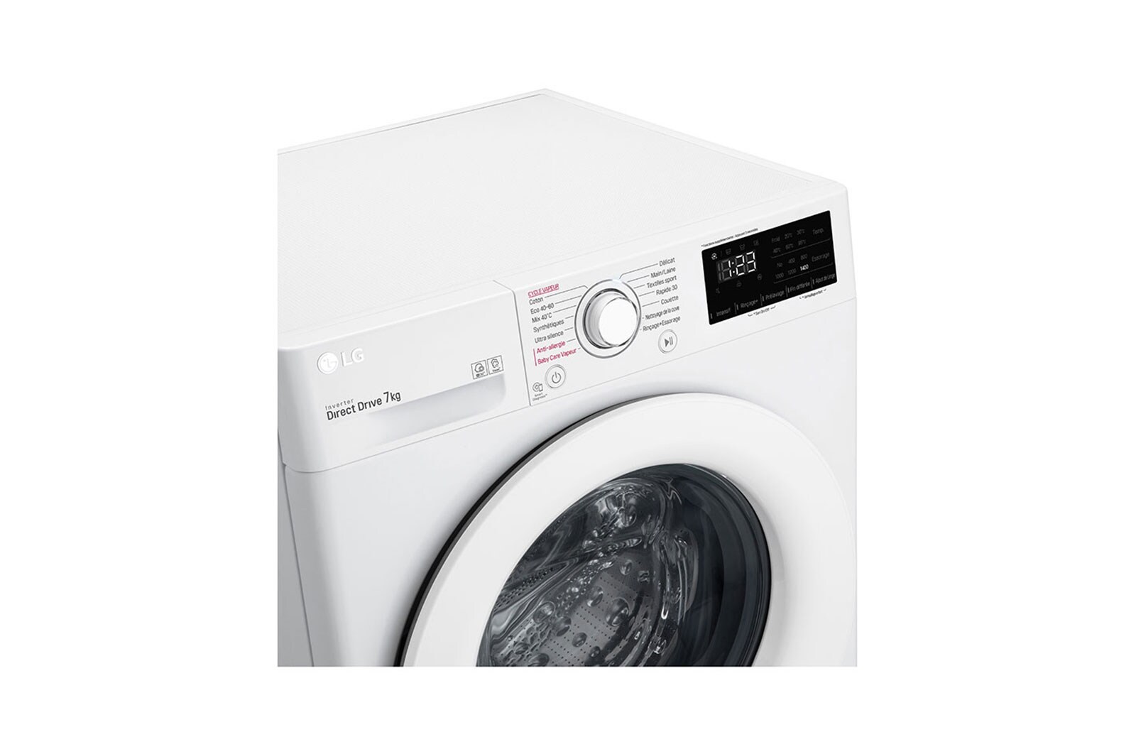 LG Lave-linge 7 kg - 59L | AI Direct Drive™ | Moteur Direct Drive™ garanti 10 ans | D, LG F74N23WHS