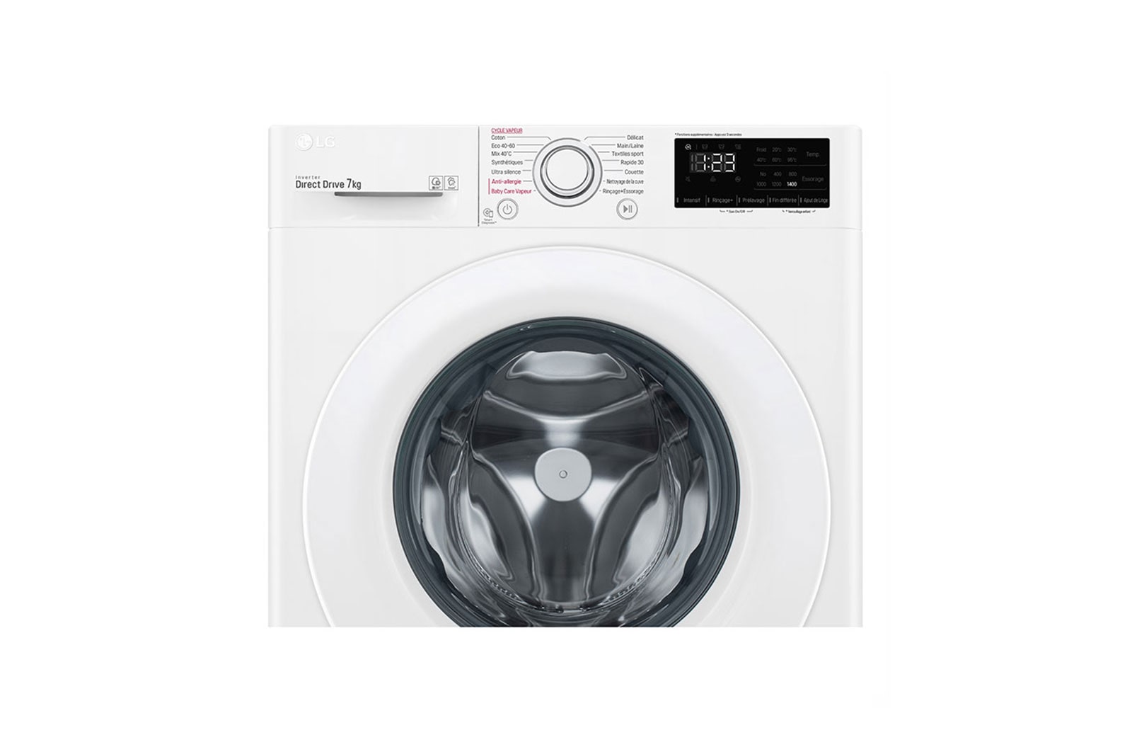 LG Lave-linge 7 kg - 59L | AI Direct Drive™ | Moteur Direct Drive™ garanti 10 ans | D, LG F74N23WHS