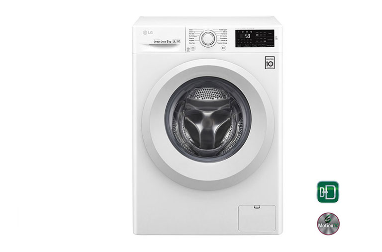Vue avant de Lave-Linge 8KG | 6 Motion Direct Drive™ | A&#43;&#43;&#43;-30% | Smart Diagnosis™ | Moteur Direct Drive™ – Garanti 10 ans  LG F82J53WH
